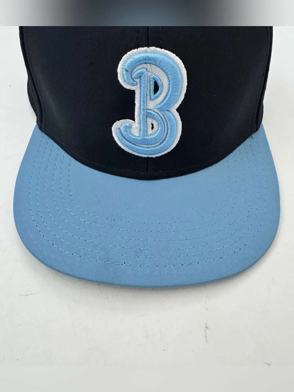 The Game Pro Hat Black Light Blue Braves Snapback Cap XS Performance Perforated